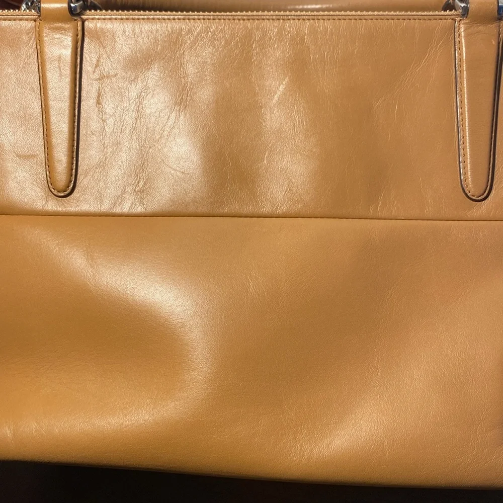 Coach Borough 30348 Tan Camel Leather Satchel Shoulder Bag - Picture 16 of 16